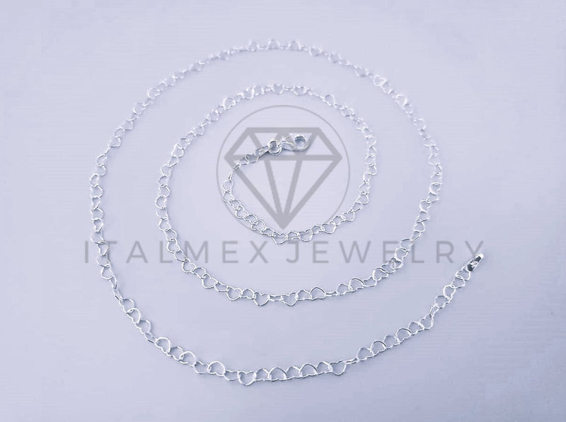Cadena Corazon 3mm Plata .925