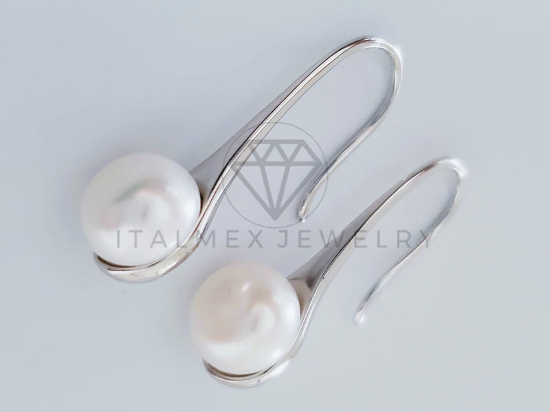 Arete de Lujo - 104753 - Arete Gota con Perla Plata Fina .925