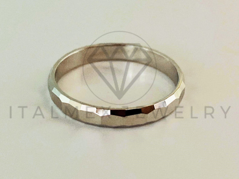 Anillo de Plata - 105423 - Argolla Matrimnio Facetada Plata .925