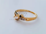 Anillo de Lujo - 104928 - Diseño Chispitas Circonia Negra Oro Laminado 18K