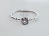 Anillo de Dama - 104729 - Anillo Solitario Cadena Circonia Clara Plata .925