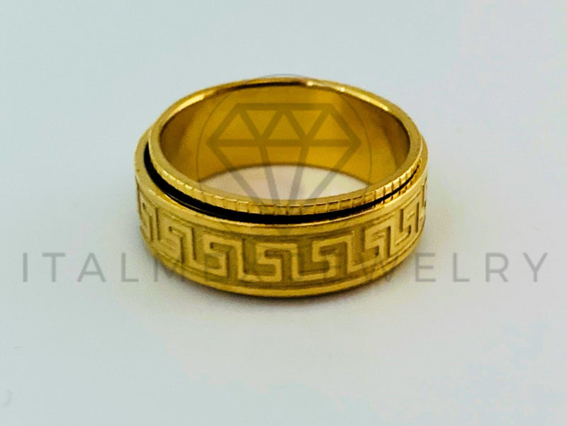 Anillo de Lujo - 105448 - Argolla Grecas Giratoria 8mm Oro Laminado 18K