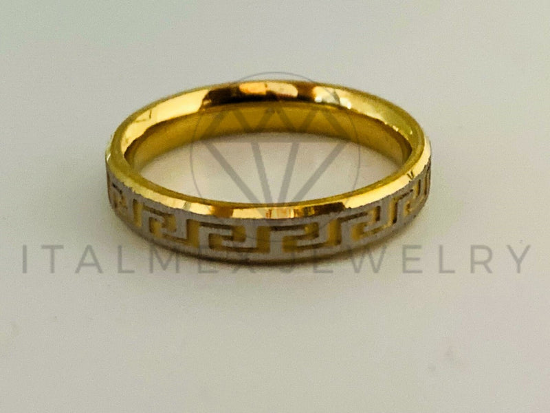 Anillo de Lujo - 105444 - Argolla Grecas Bitono 3mm Oro Laminado 18K