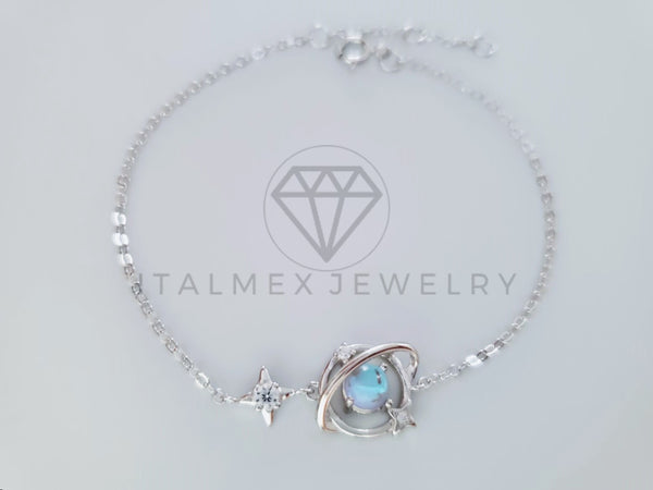 Pulsera de Lujo - 104771 - Diseño Planetas y Estrellas Circonia Clara Plata Fina .925