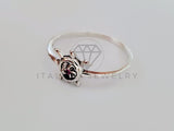 Anillo de Dama - 105129 - Tortuga y Flor con Circonia Rosa Plata .925