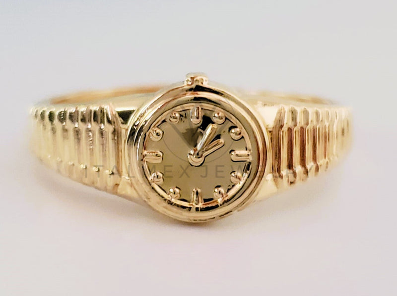 Anillo de Dama - 105390 - Anillo Reloj Dorado Oro Laminado 18K