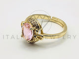 Anillo de Dama - 105556 - Diseño Filigrana Circonia Rosa Oro Laminado 18K