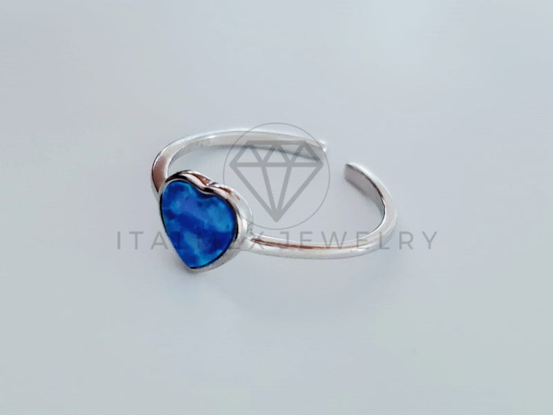 Anillo de Dama - 104750 - Anillo Corazon Esmalte Azul Plata .925