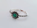Anillo de Dama - 105131 - Anillo Flor Turquesa - Plata .925