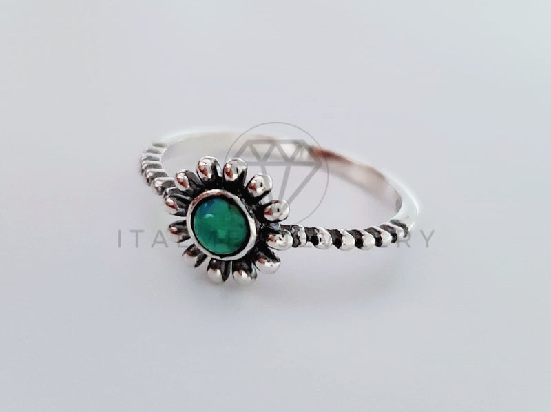 Anillo de Dama - 105131 - Anillo Flor Turquesa - Plata .925