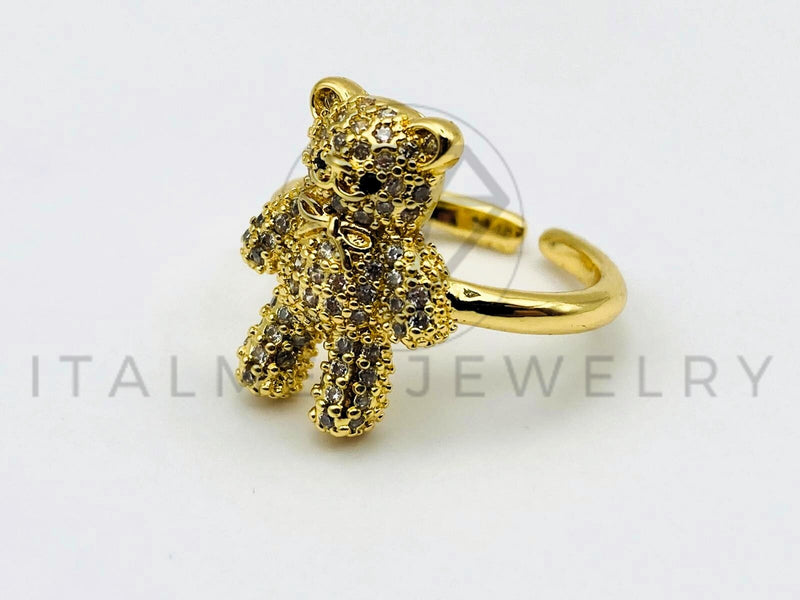 Anillo de Dama - 105577 - Anillo Osito de Peluche Circonia Clara Oro Laminado 18K