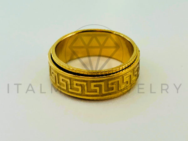 Anillo de Lujo - 105448 - Argolla Grecas Giratoria 8mm Oro Laminado 18K