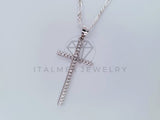 Dije Religioso - 104836 - Dije Cruz Fina con Circonia Mediano - Plata .925