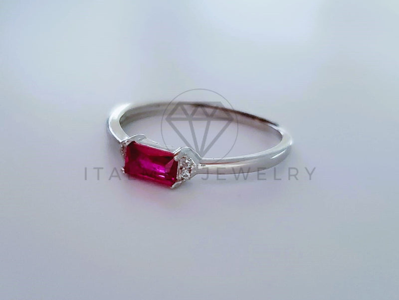 Anillo de Dama - 104713 - Anillo Rectangular Circonia Rosa Plata .925