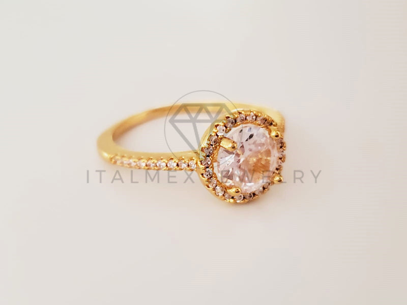 Anillo de Dama - 105377 - Anillo Solitario Circonia Clara Oro Laminado 18K