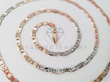 Cadena Clásica - 104942 - Estilo Gucci Corazon 3mm/20" Florentina Oro Laminado 18K