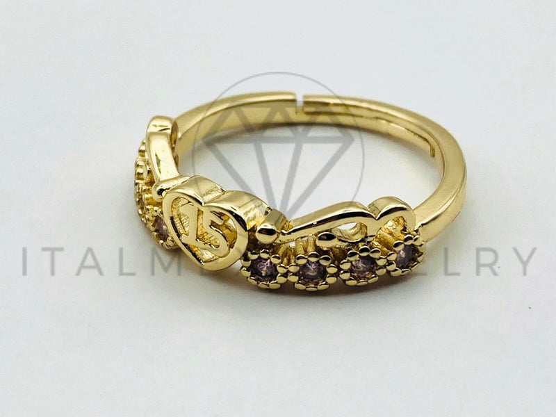 Anillo de Dama - 105559 - Diseño 15 Años Circonia Rosa Oro Laminado 18K