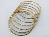 Pulsera de Lujo - 105641 - Semanario Rayado Tres Oros Oro Laminado 18K
