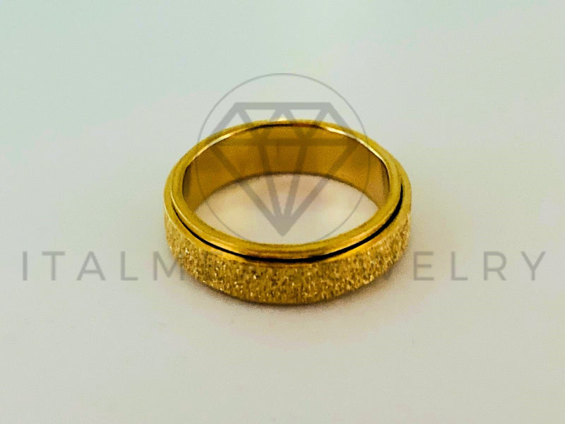 Anillo de Lujo - 105443 - Argolla Arenada Giratoria Oro Laminado 18K