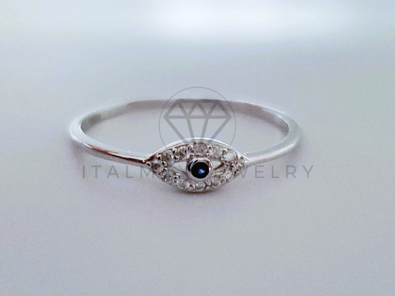 Anillo de Dama - 104707 - Anillo Ojo Turco Circonia Azul Plata .925