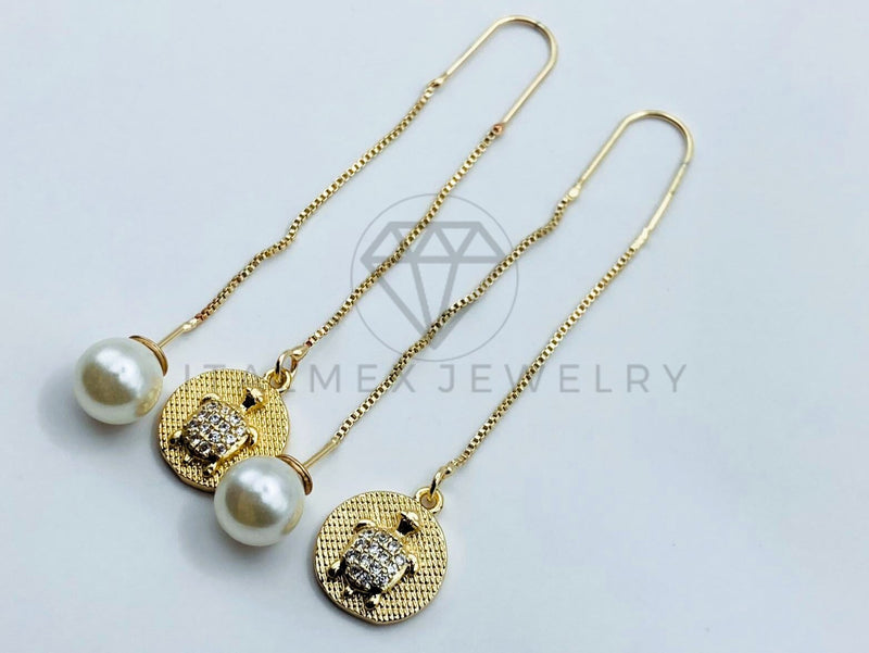 Arete de Lujo - 105798 - Arete Violador Tortuga Circonia Clara Oro Laminado 18K