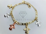 Pulsera de Lujo - 105803 - Pulsera Charms Angeles 3 Tonos Oro Laminado 18K