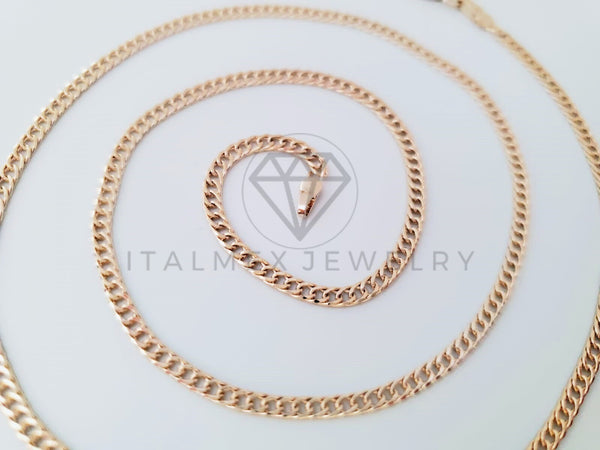 Cadena Clásica - 104933 - Estilo Cubana 2.5mm/20" Dorada Oro Laminado 18K
