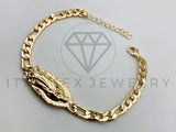 Pulsera de Lujo - 105628 - Esclava Cubana Virgen Guadalupe Oro Laminado 18K