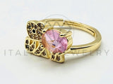 Anillo de Dama - 105563 - Diseño Elefante Circonia Rosa Oro Laminado 18K