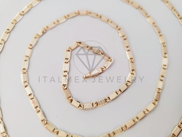 Cadena Clásica - 104934 - Estilo Gucci Rayada 2.5mm/24" Dorada Oro Laminado 18K