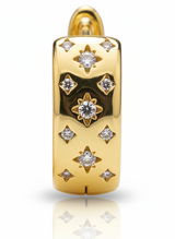 Arete de Lujo - 106461 - Huggie Inspirado Louis Vuitton CZ Clara - Oro Laminado 18K