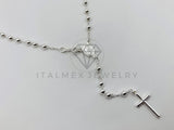 Rosario de Lujo - 106036 - Rosario Virgen Diamantado 4mm 22 Pulgadas - Plata .925