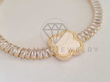Pulsera Elegante - 106281 - Pulsera Circonia Blanca Inspirado en Van Cleef Oro Laminado 18K