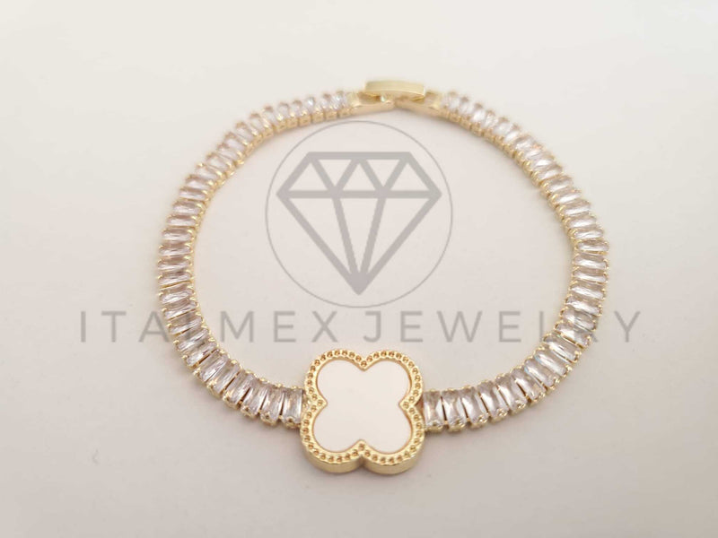 Pulsera Elegante - 106281 - Pulsera Circonia Blanca Inspirado en Van Cleef Oro Laminado 18K