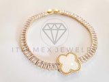 Pulsera Elegante - 106281 - Pulsera Circonia Blanca Inspirado en Van Cleef Oro Laminado 18K