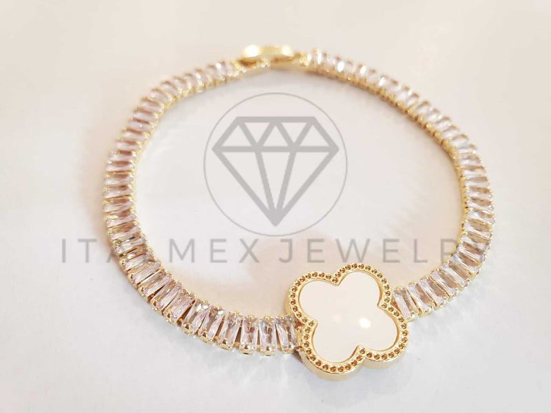 Pulsera Elegante - 106281 - Pulsera Circonia Blanca Inspirado en Van Cleef Oro Laminado 18K