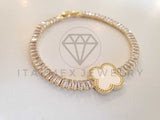 Pulsera Elegante - 106281 - Pulsera Circonia Blanca Inspirado en Van Cleef Oro Laminado 18K