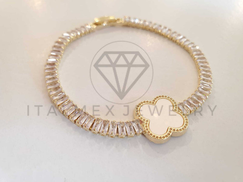 Pulsera Elegante - 106281 - Pulsera Circonia Blanca Inspirado en Van Cleef Oro Laminado 18K