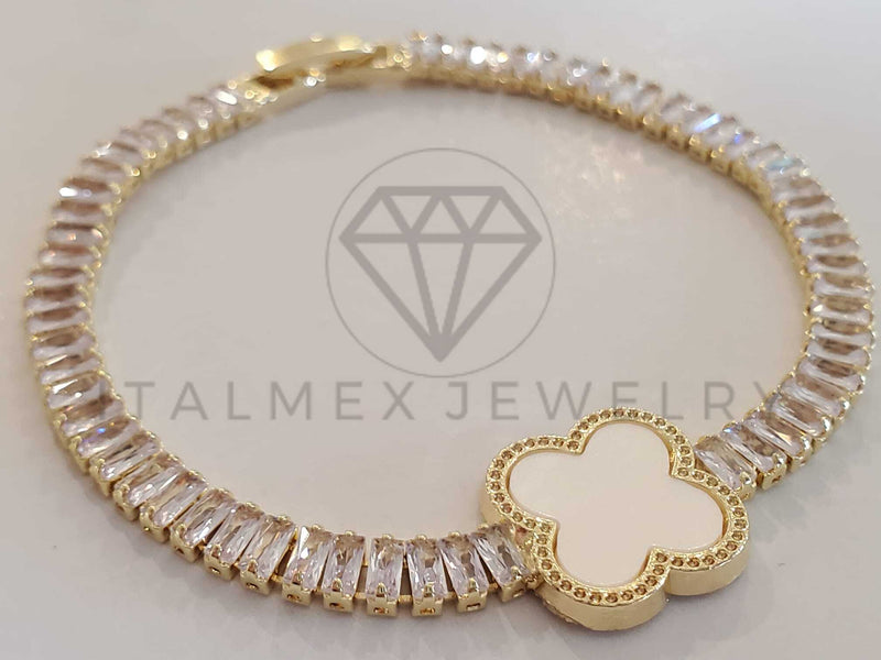 Pulsera Elegante - 106281 - Pulsera Circonia Blanca Inspirado en Van Cleef Oro Laminado 18K