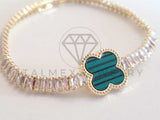 Pulsera Elegante - 106280 - Pulsera Circonia Verde Inspirado en Van Cleef Oro Laminado 18K