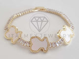 Pulsera Elegante - 106279 - Pulsera Circonia Blanca Inspirado en TOUS Oro Laminado 18K
