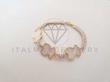 Pulsera Elegante - 106279 - Pulsera Circonia Blanca Inspirado en TOUS Oro Laminado 18K