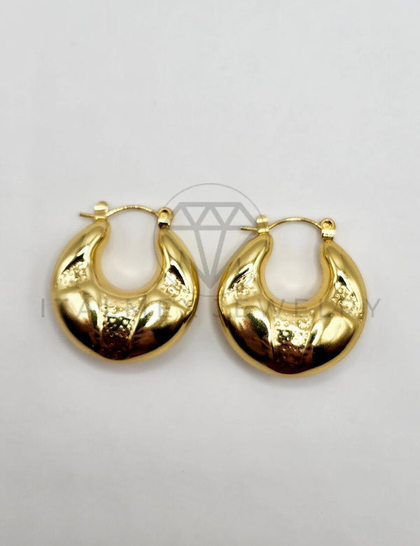 Arete Elegante - 106283 - Estilo Canasta Oro Laminado 18K
