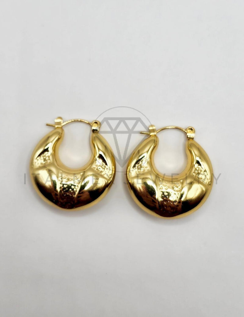 Arete Elegante - 106283 - Estilo Canasta Oro Laminado 18K