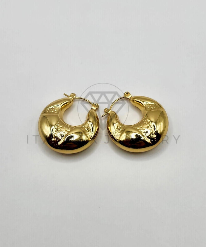 Arete Elegante - 106283 - Estilo Canasta Oro Laminado 18K