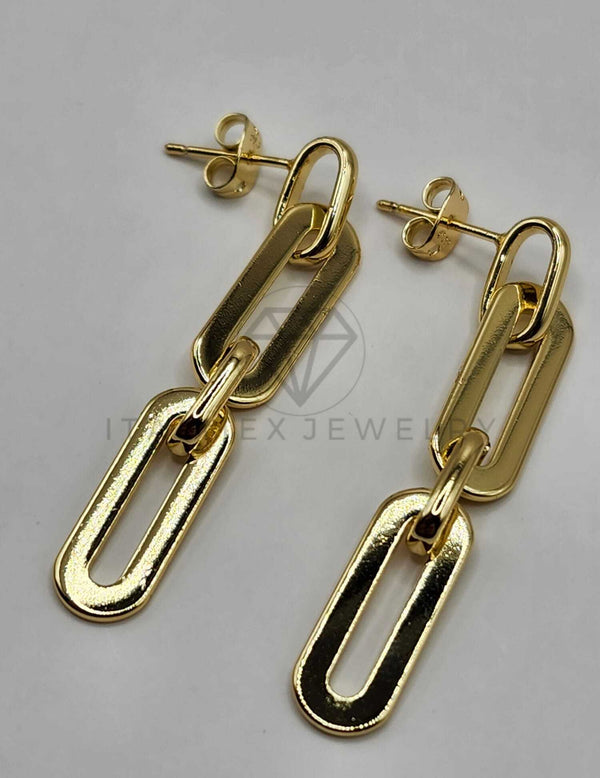 Arete de Lujo - 106287 - Arete de Eslabon Oro Laminado 18K