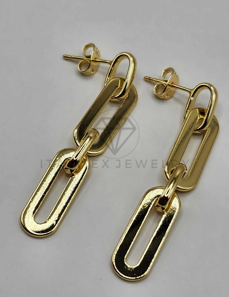 Arete de Lujo - 106287 - Arete de Eslabon Oro Laminado 18K