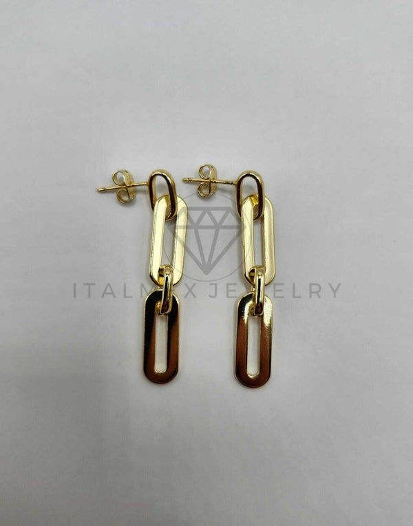 Arete de Lujo - 106287 - Arete de Eslabon Oro Laminado 18K