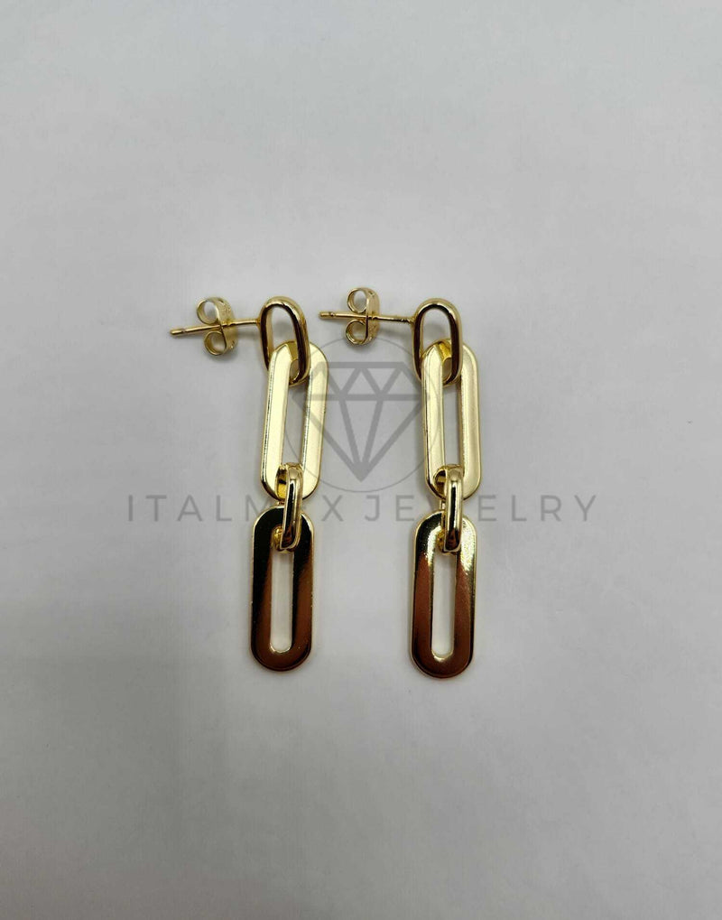 Arete de Lujo - 106287 - Arete de Eslabon Oro Laminado 18K