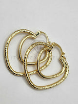 Arracada de Lujo - 106289 - Arete de Corazones Oro Laminado 18K